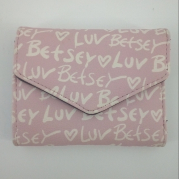 Betsey Johnson Luv Betsey Pink Graffiti Wallet Vegan